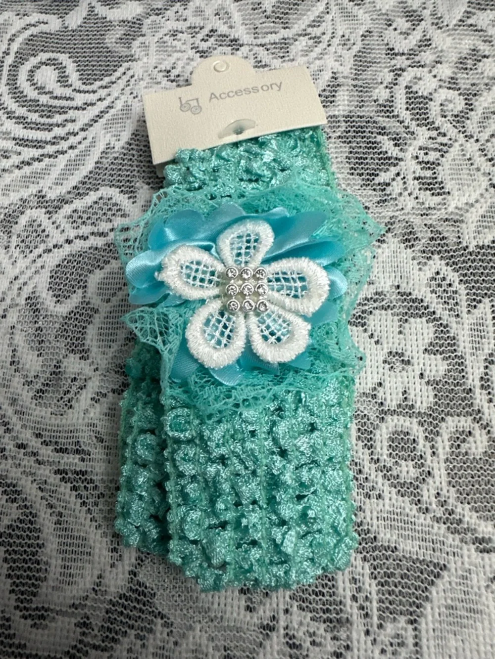 Baby Girl Crochet Headbands Set 👶🎀 5pc Flower Soft Stretch